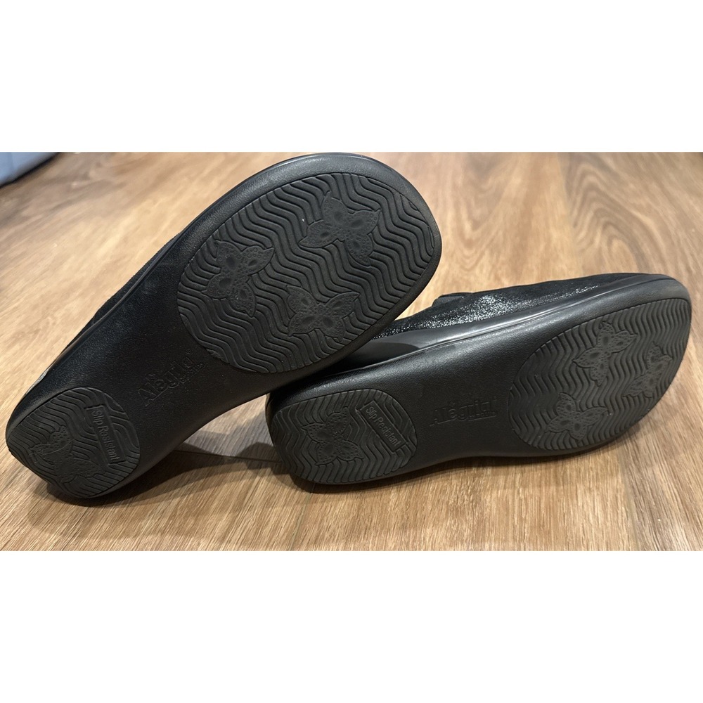 Alegria Keli Slip-On Clogs Women 38 Round Toe Black Leather Comfort Shoes - Picture 10 of 15